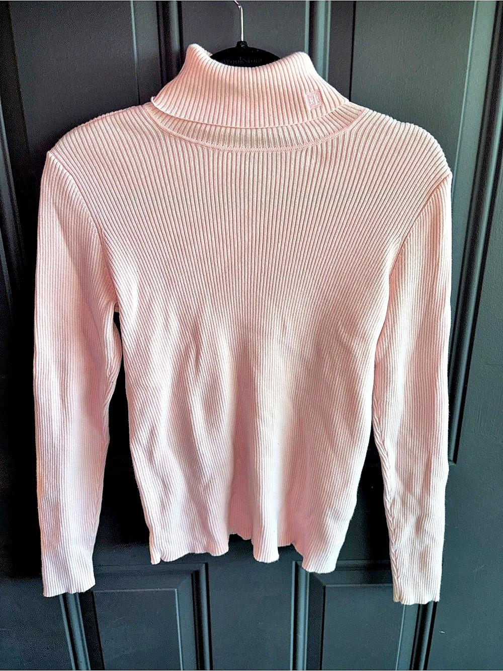 VTG Lauren Ralph Lauren Ballet Pink Ribbed Cotton Turtleneck Sweater Small